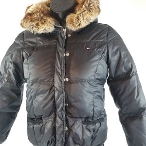 Tommy Hilfiger Childrens Fur hooded Coat Sz Small